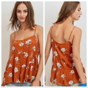 Spaghetti Strap Babydoll Top- XS-L- Floral